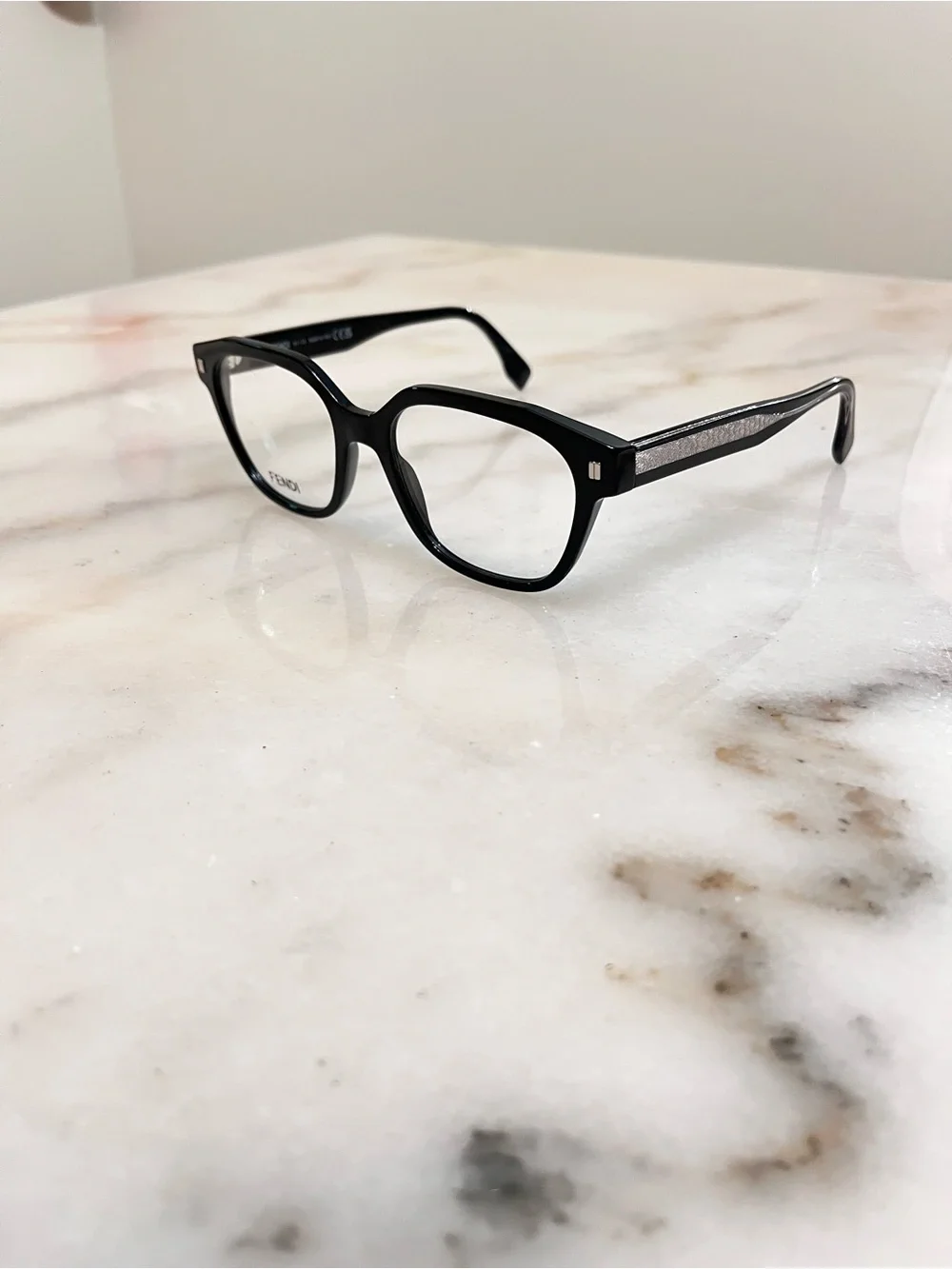 Fendi Kids Black Glossy Acetate Eyeglass Frames